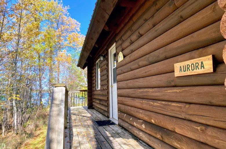 Aurora's wrap around deck to the lakeside.