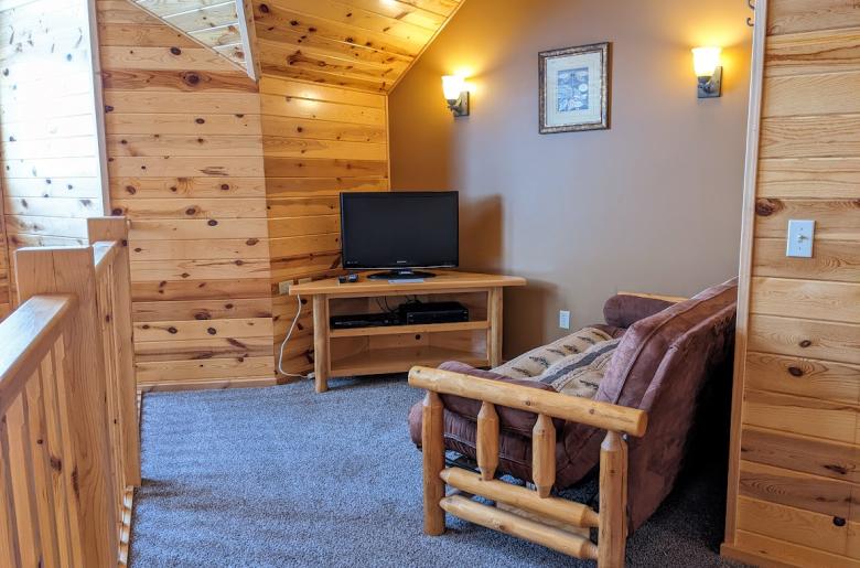 Loft area with futon.