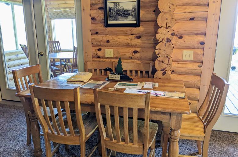 Kitchen table with seating for 6.