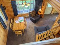 Dining are with lounge seating and kitchen table for six.