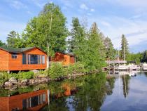 Exterior of lakeside cabins, Breakers and Sea Spray.